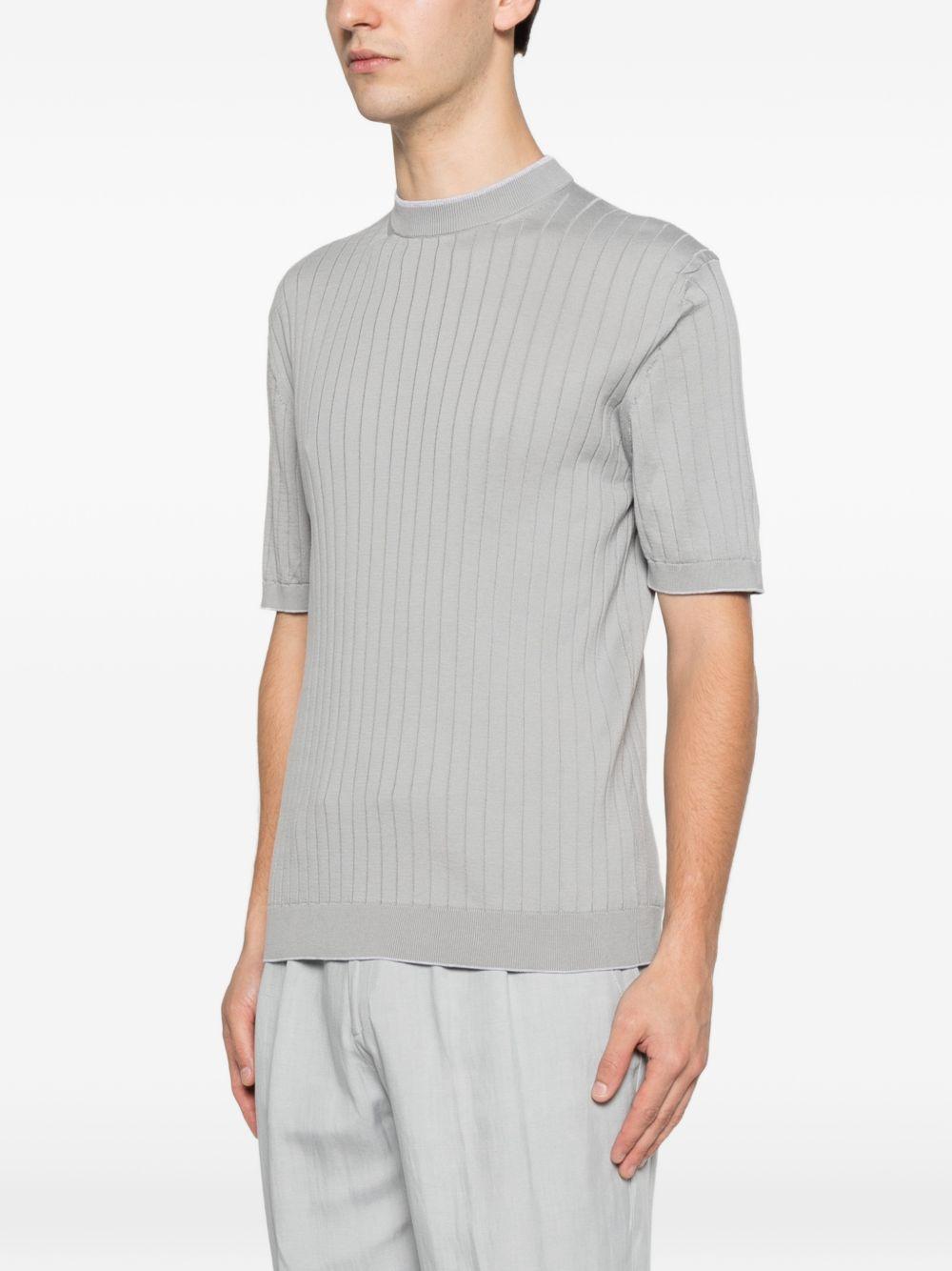 Maglia a coste blu/grigio 