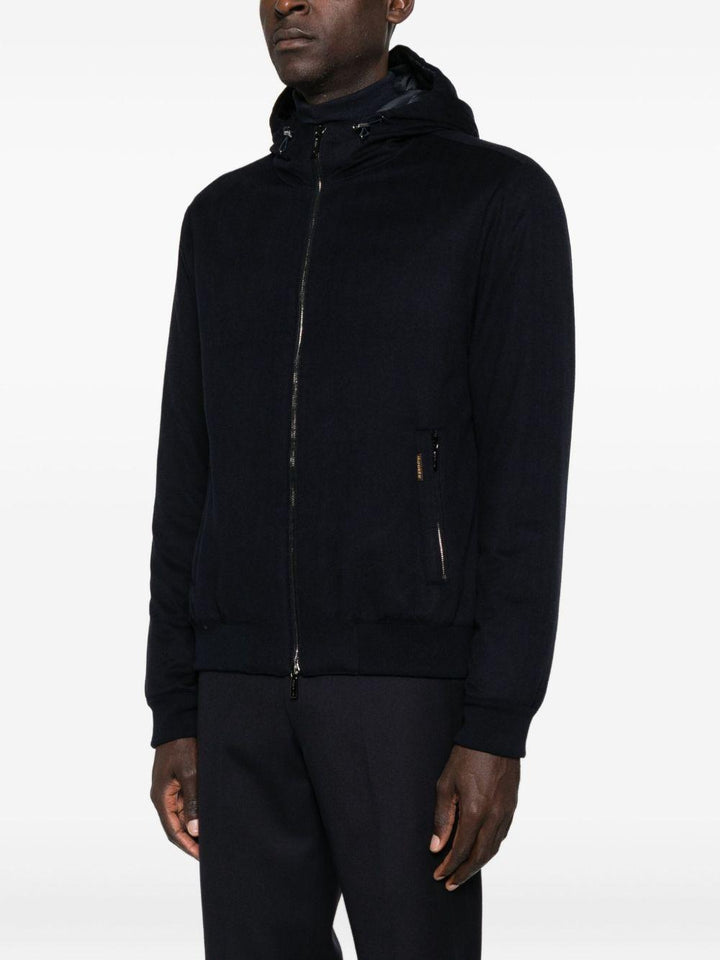 Giubbino  blu con zip e cappuccio 