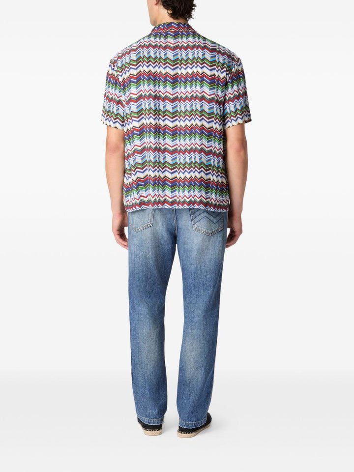 Camicia con stampa a zigzag dark 