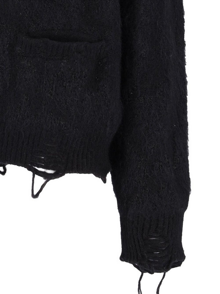 Cardigan nero con effetto vissuto