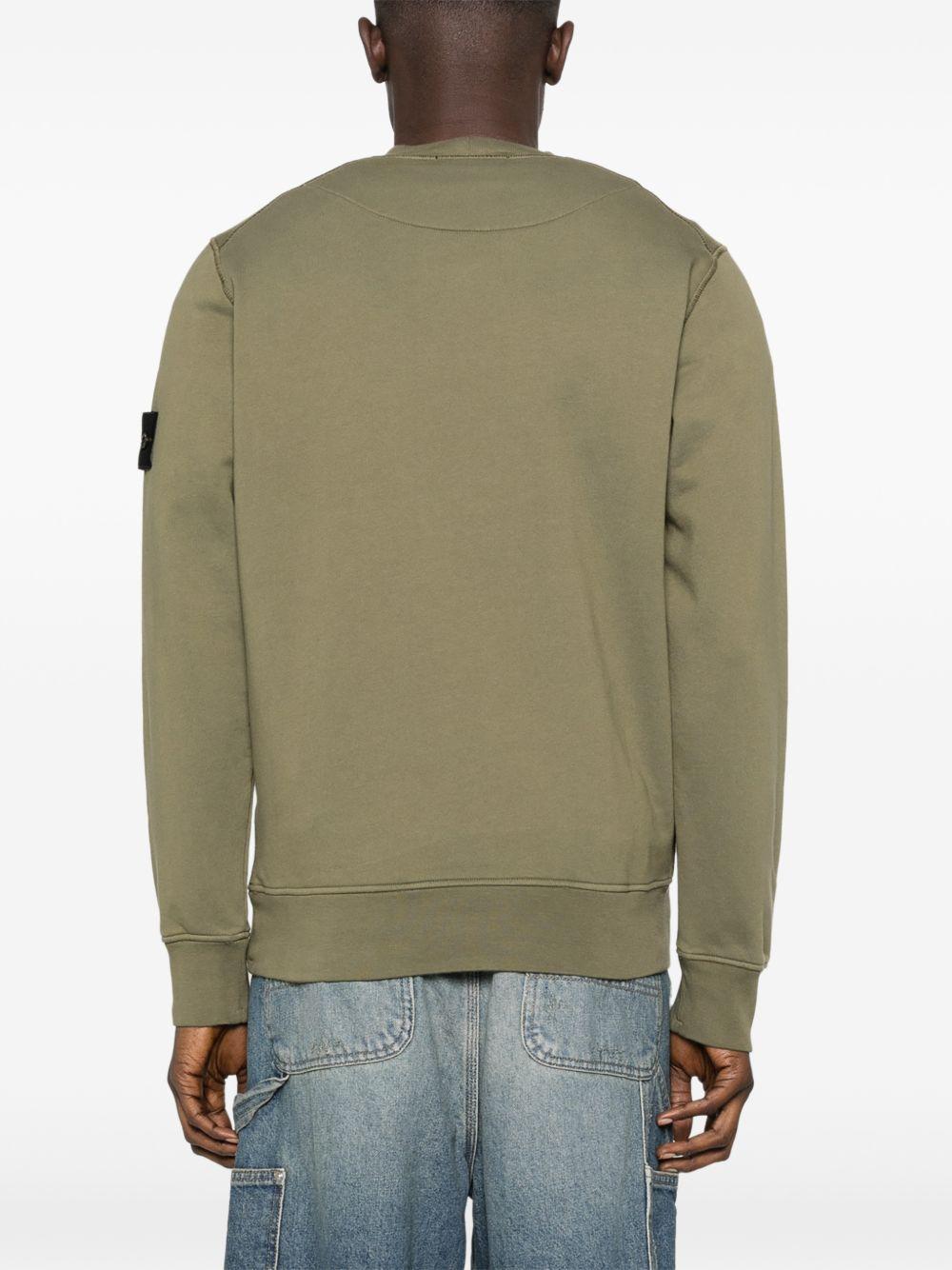 Felpa girocollo verde militare 