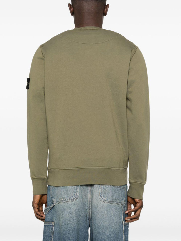 Felpa girocollo verde militare 