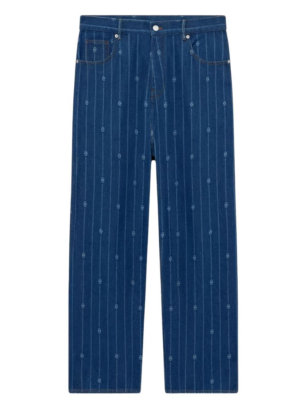 Jeans gessati blu micrologo 