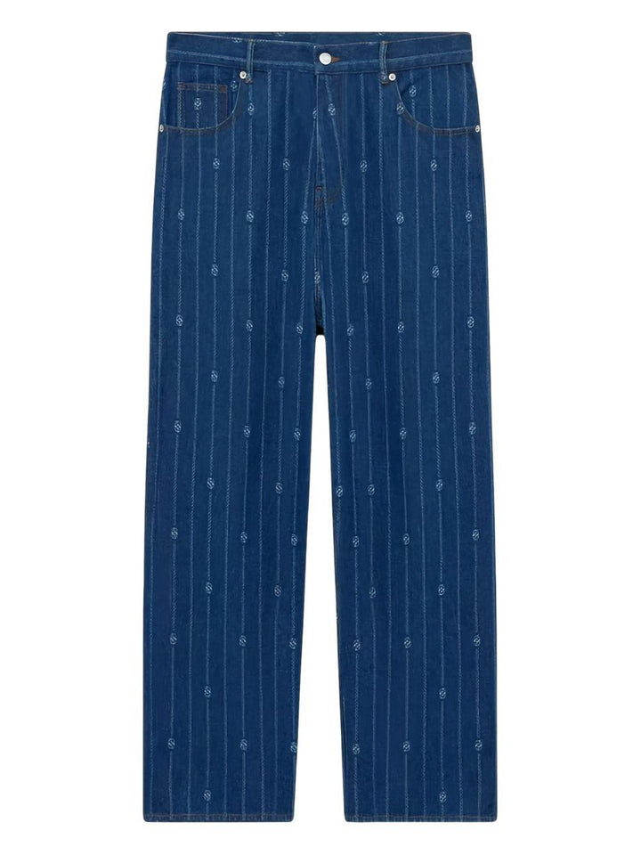 Jeans gessati blu micrologo 