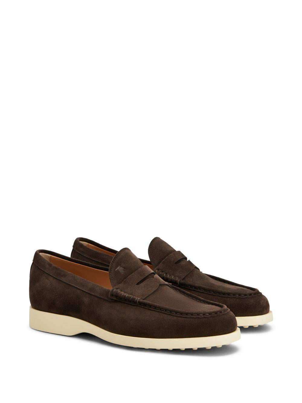 Mocassino in pelle scamosciata marrone 
