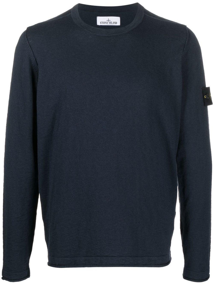 Maglione blu navy con applicazione 