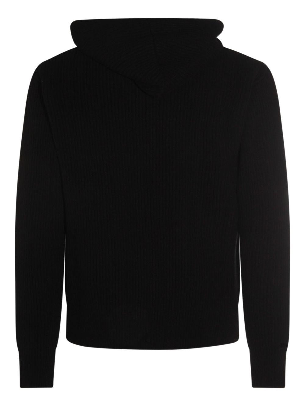 Felpa nero a coste con zip 