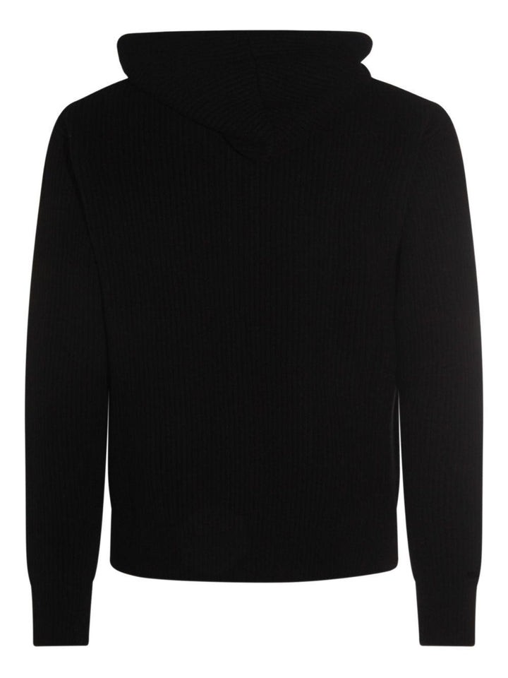Felpa nero a coste con zip 