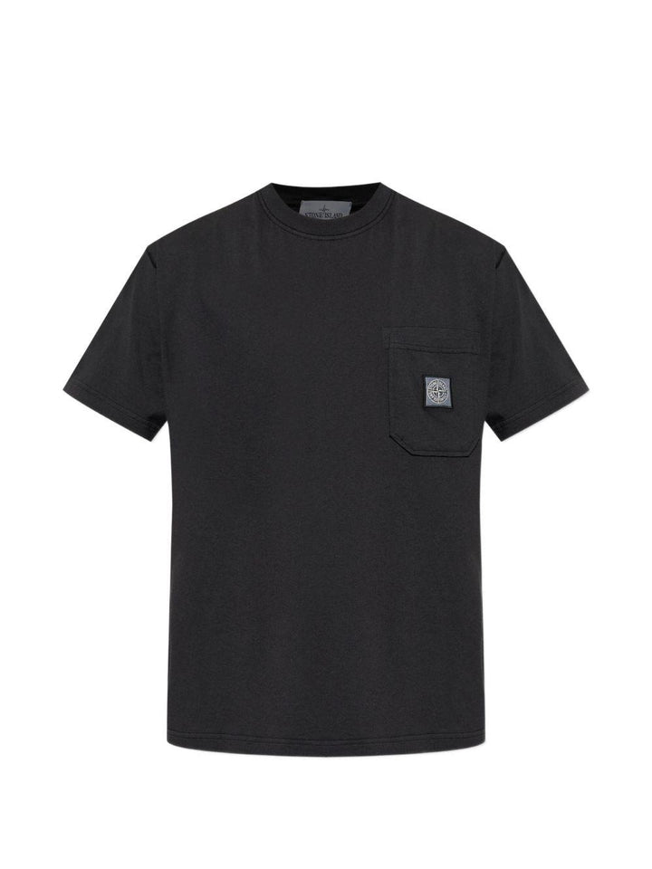 T-shirt con taschino nera 