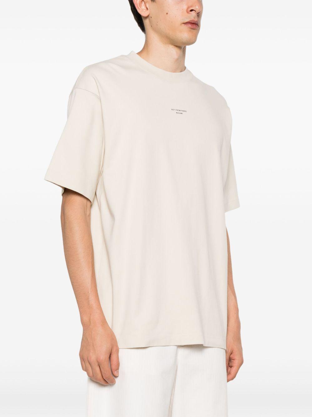 T-shirt panna con stampa 