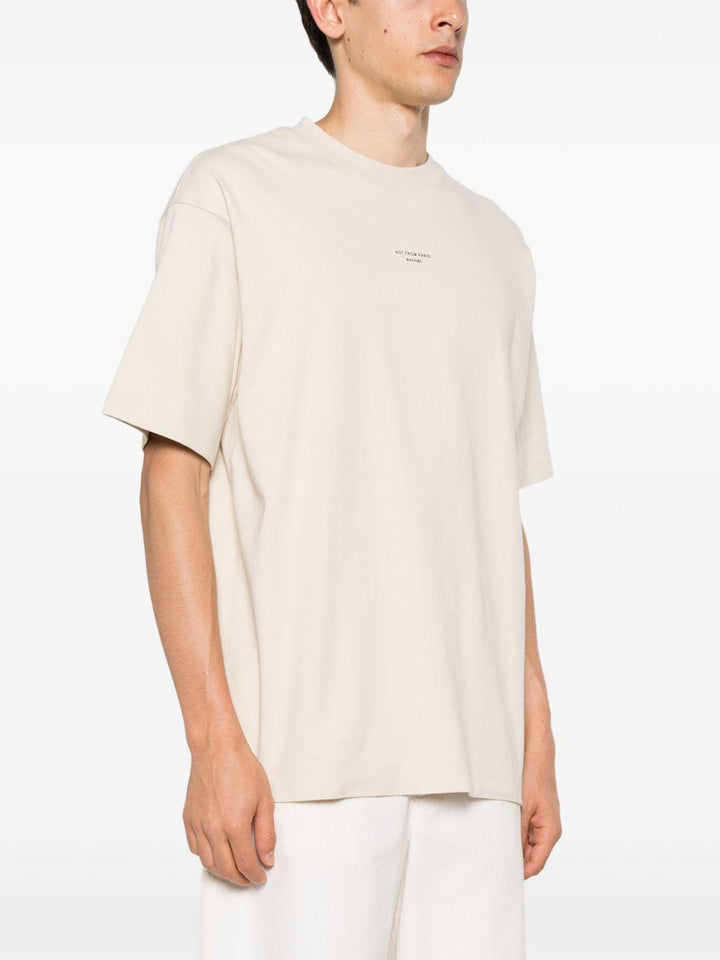 T-shirt panna con stampa 