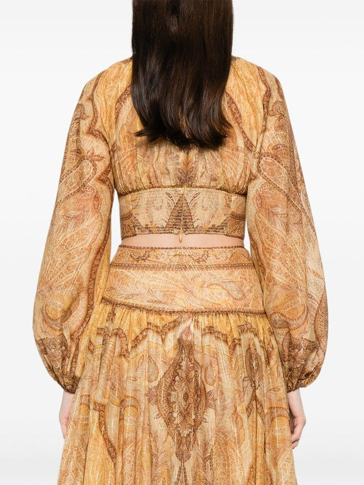 Blusa Wanderlust con stampa 