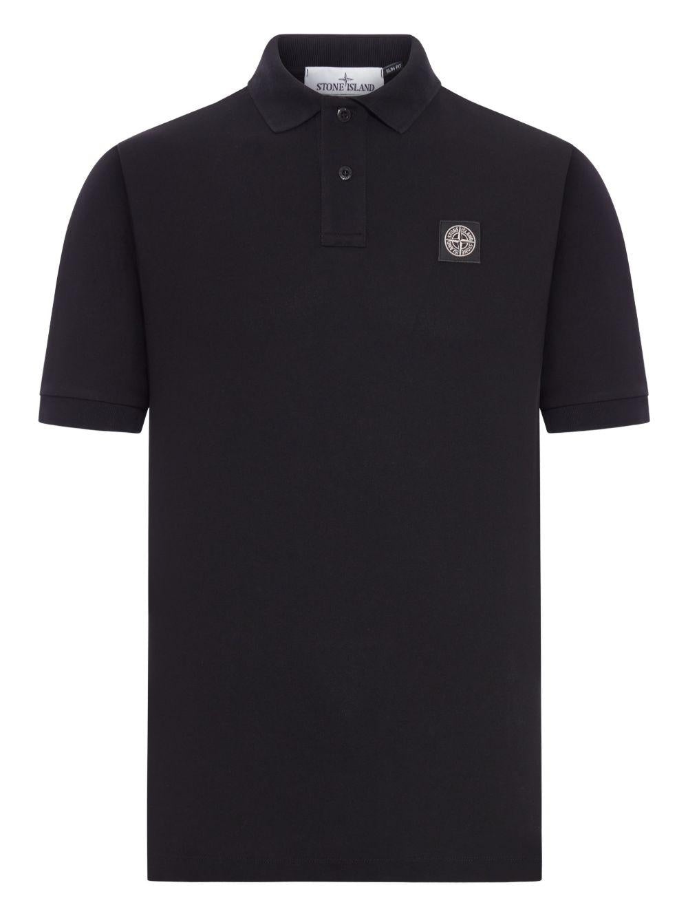 Polo nero con logo 