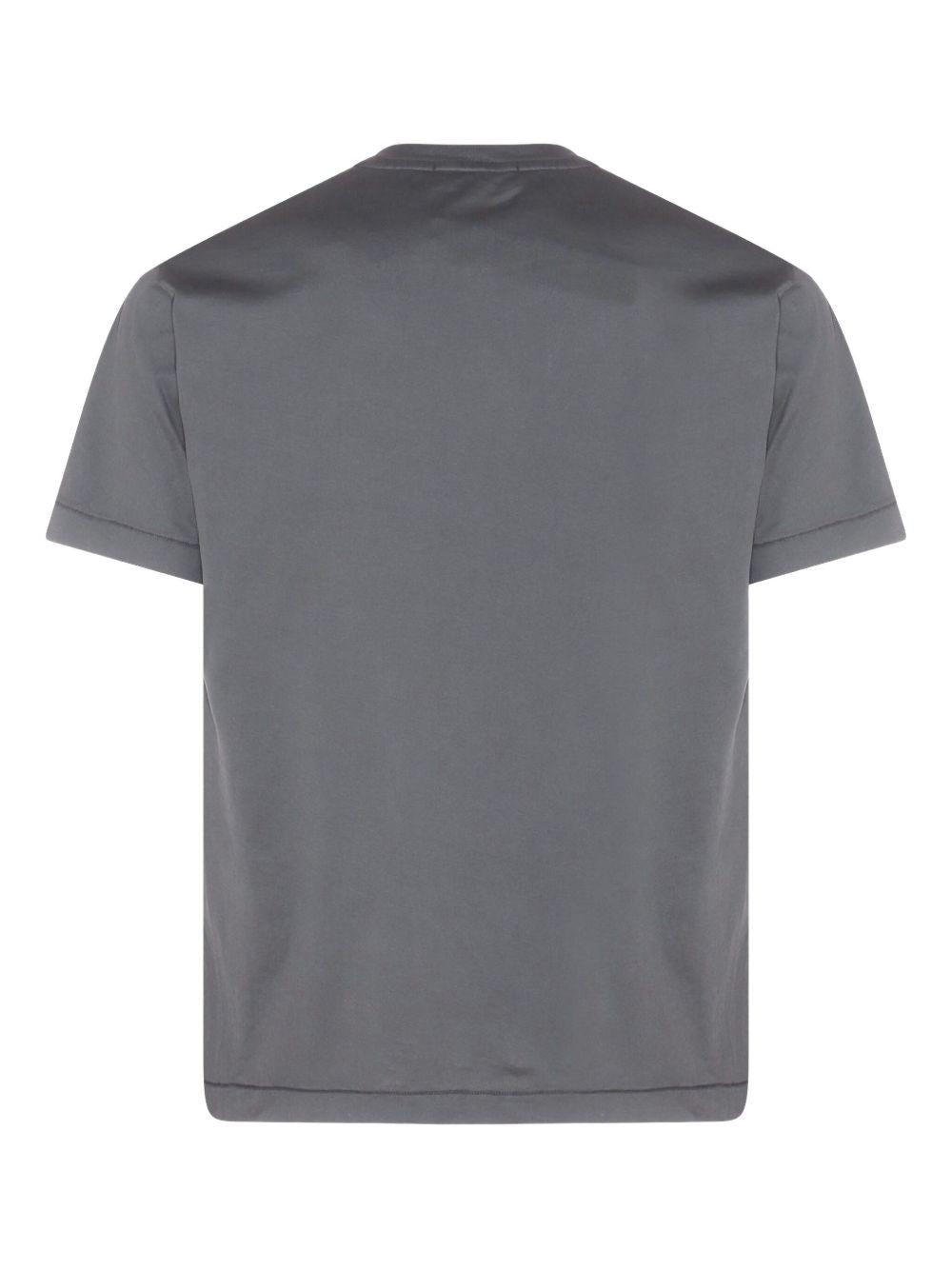 T-shirt grigia con applicazione logo 