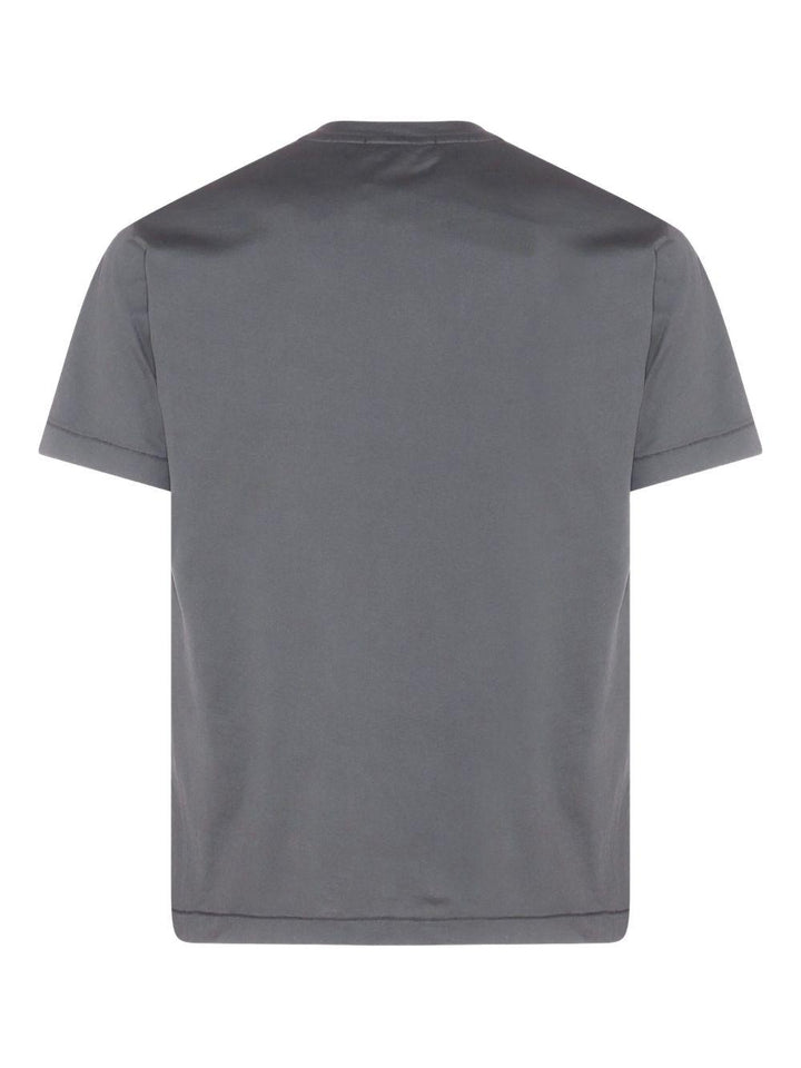 T-shirt grigia con applicazione logo 