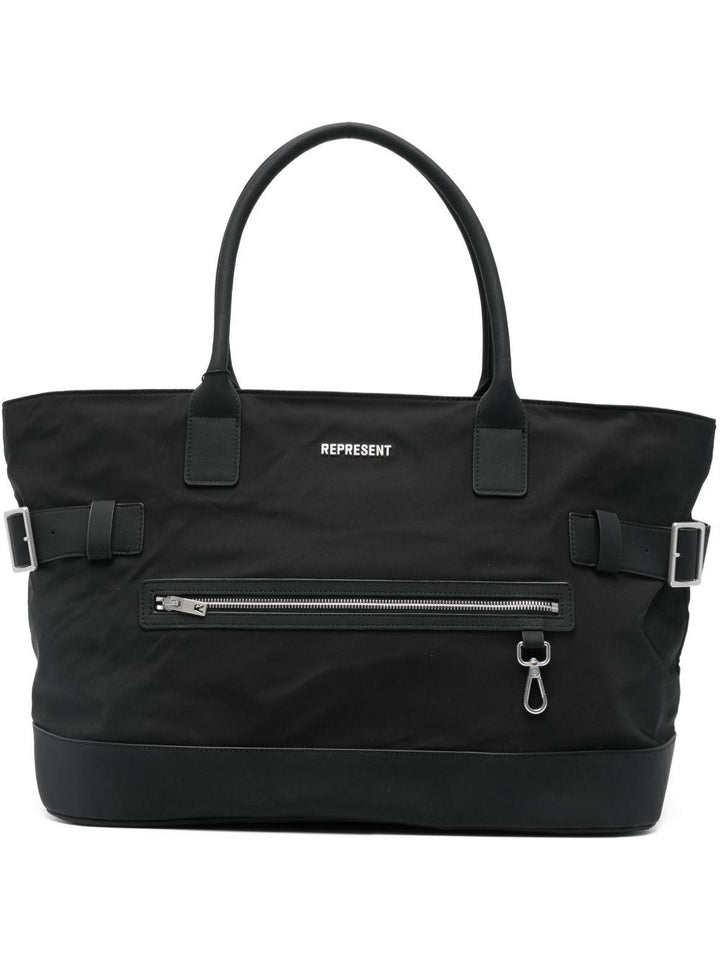 Borsa tote nera con fibbia 