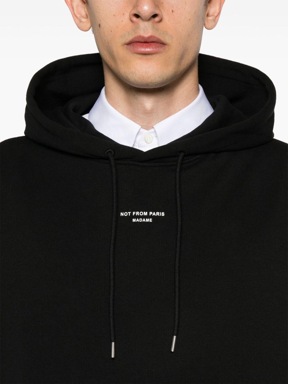 Felpa La Hoodie Slogan con cappuccio nera 
