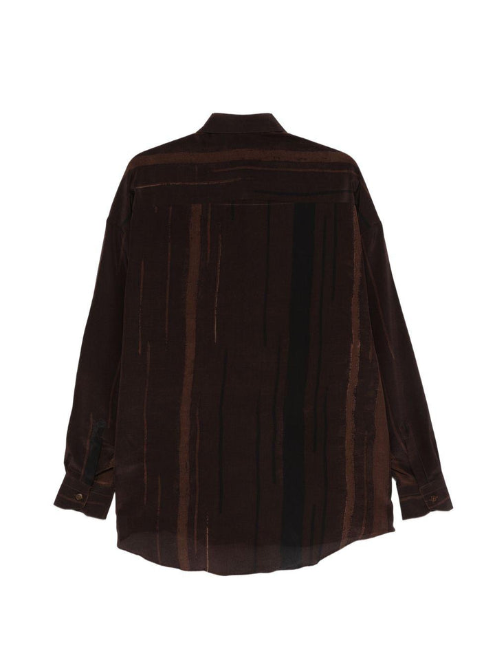 Camicia marrone/nero Valentino a righe 