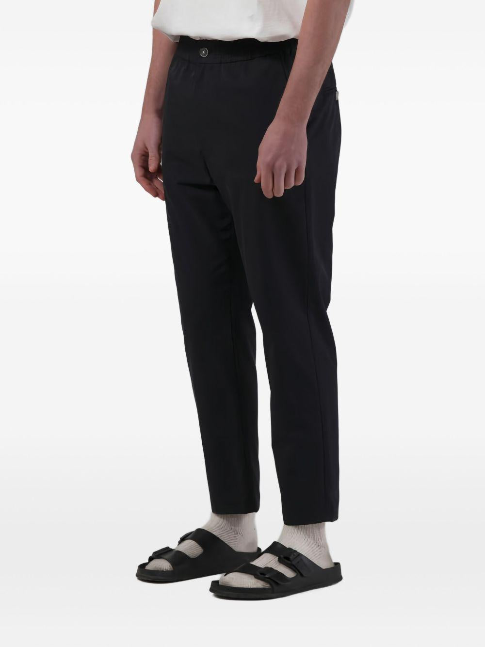Pantaloni cargo neri con coulisse 