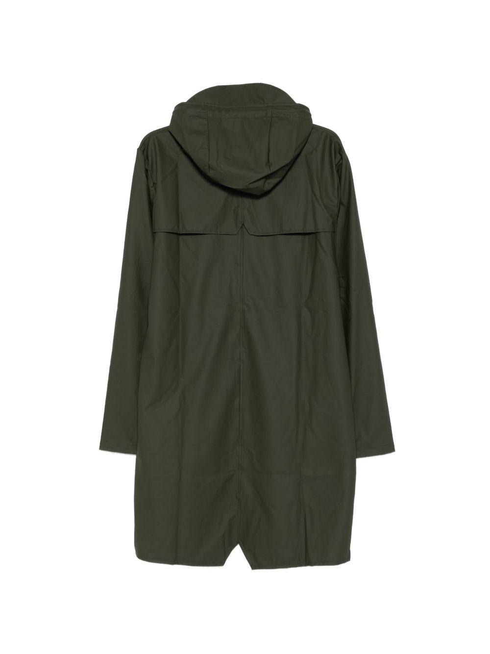 Impermeabile verde Evergreen con cappuccio e coulisse 