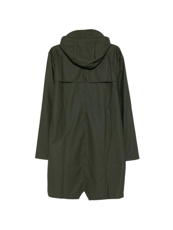 Impermeabile verde Evergreen con cappuccio e coulisse 