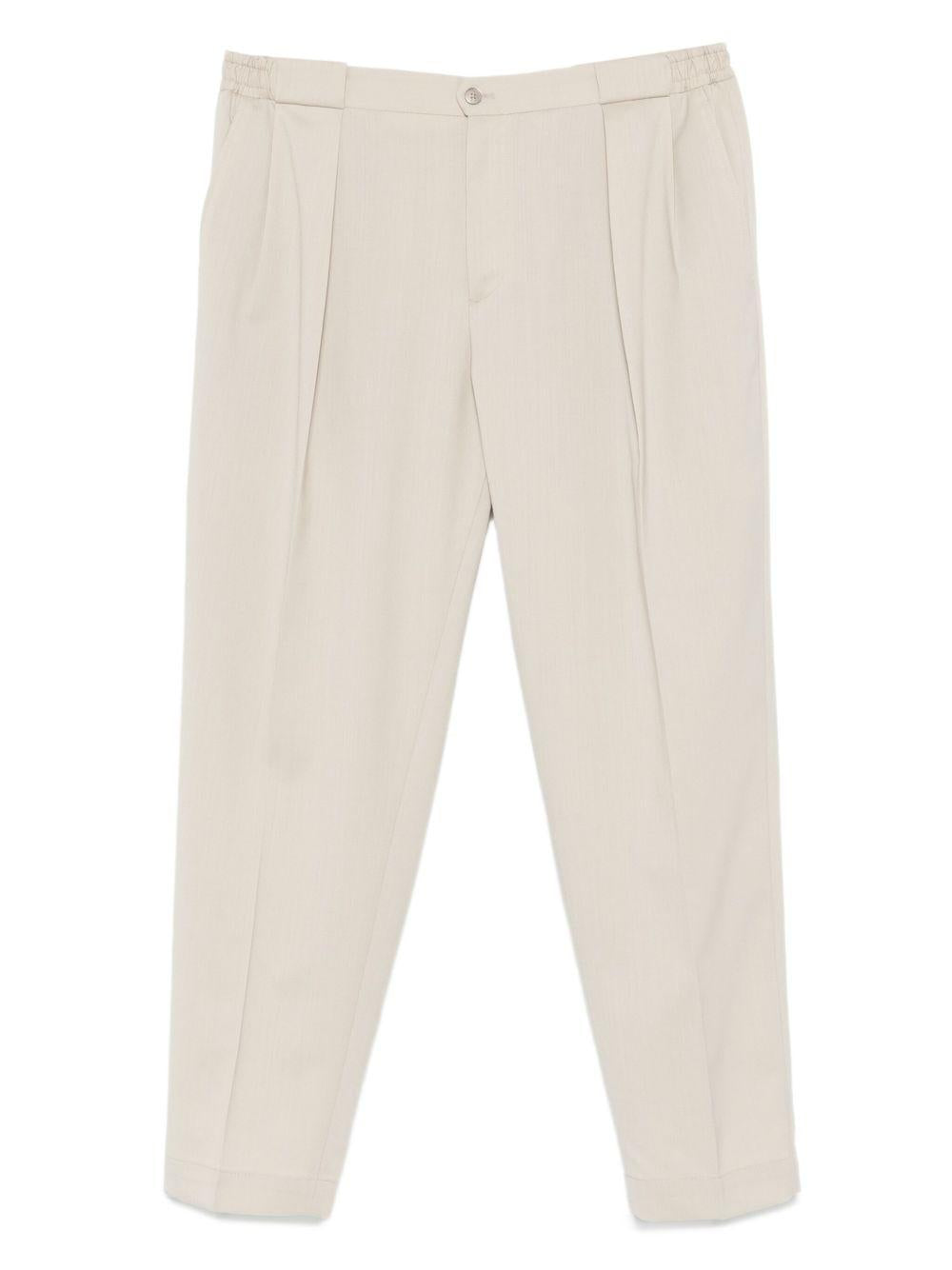 Pantaloni beige con pieghe frontali Portobello 