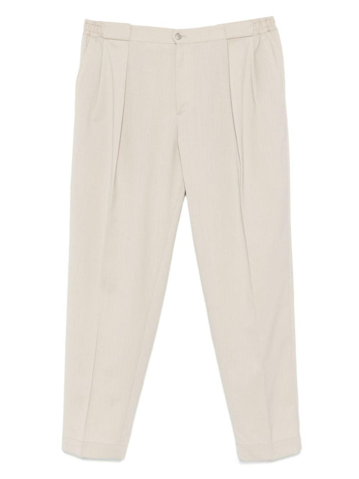 Pantaloni beige con pieghe frontali Portobello 