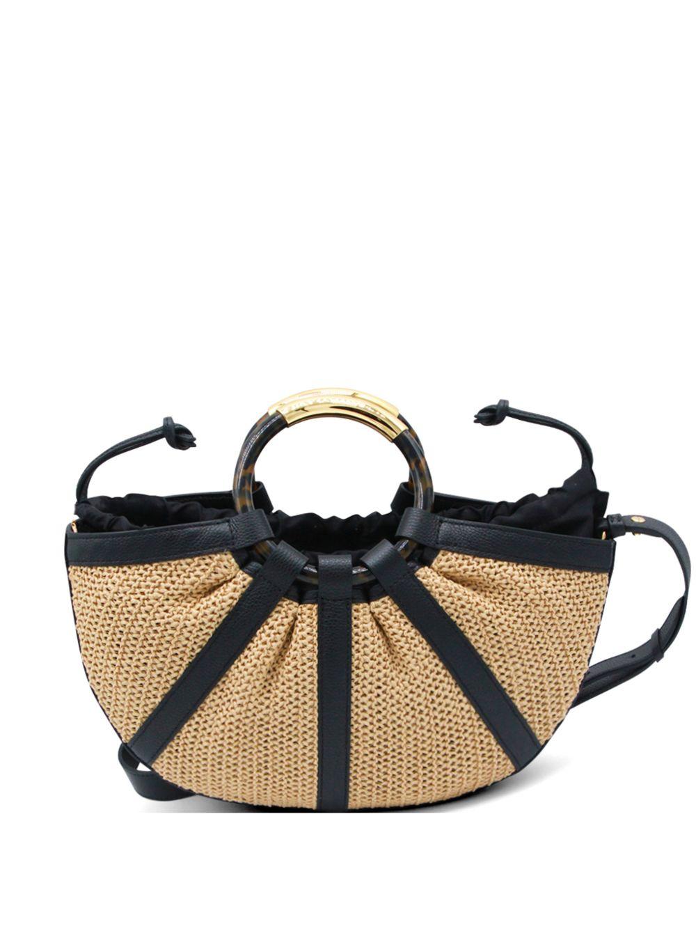 Borsa tote Shell media in paglia 