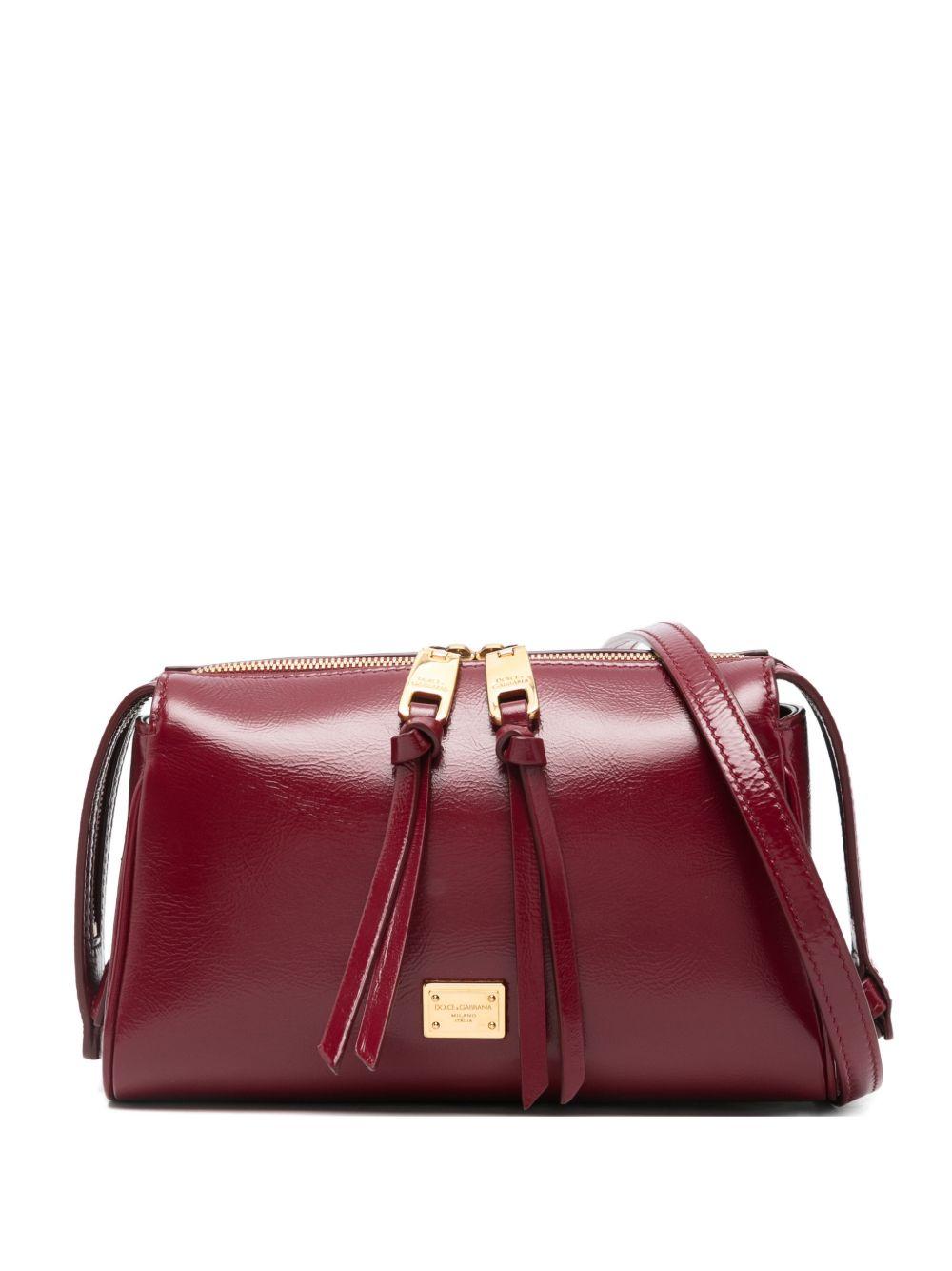 Clutch in pelle con zip 