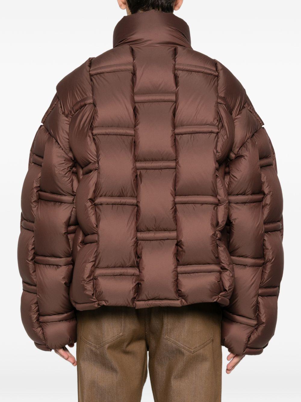 Piumino marrone con inserti 