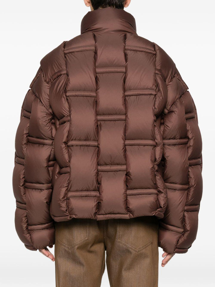 Piumino marrone con inserti 