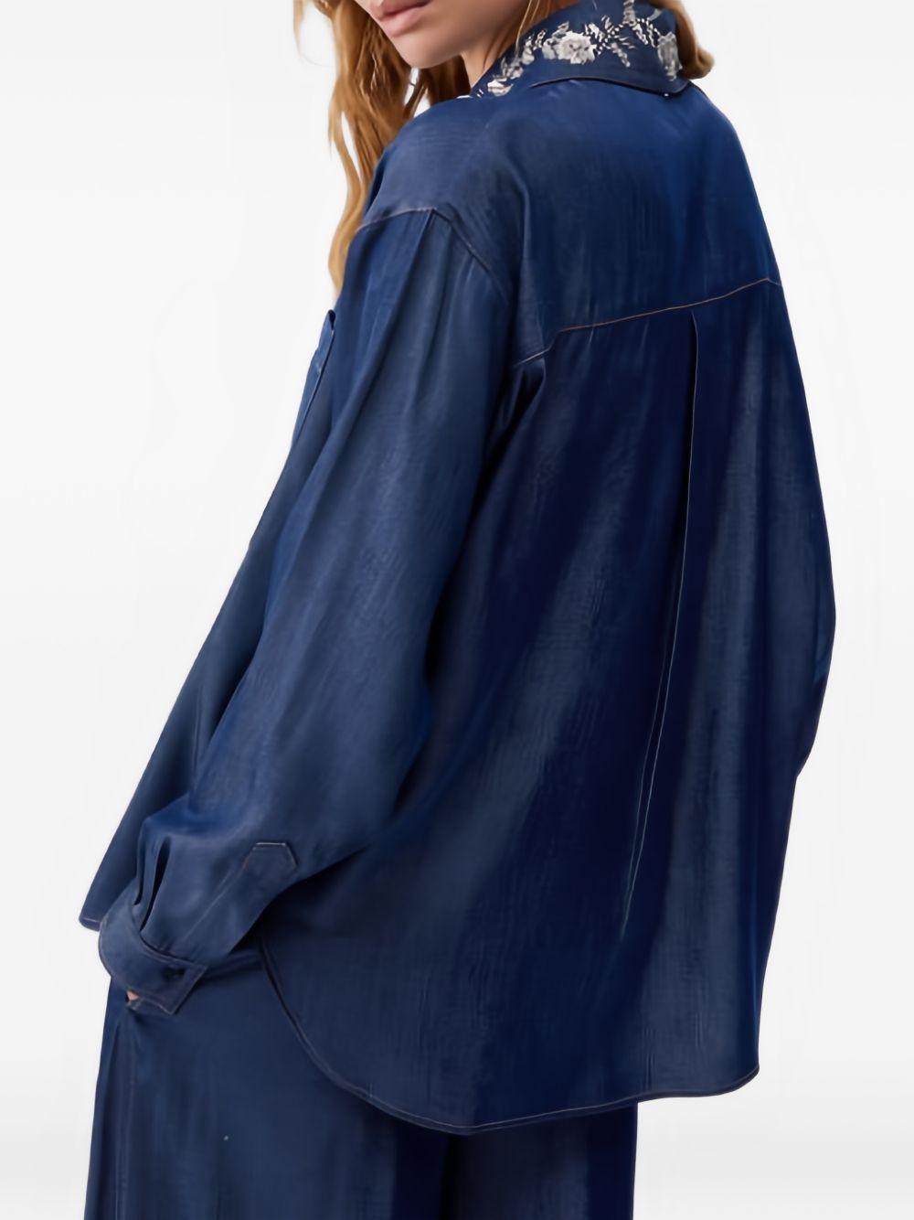 Camicia denim con colletto rimovibile 