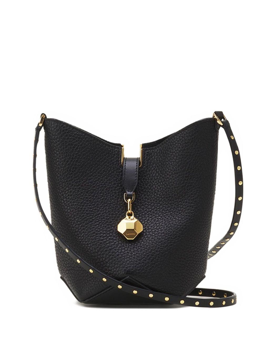 Borsa a tracolla in pelle con borchie 
