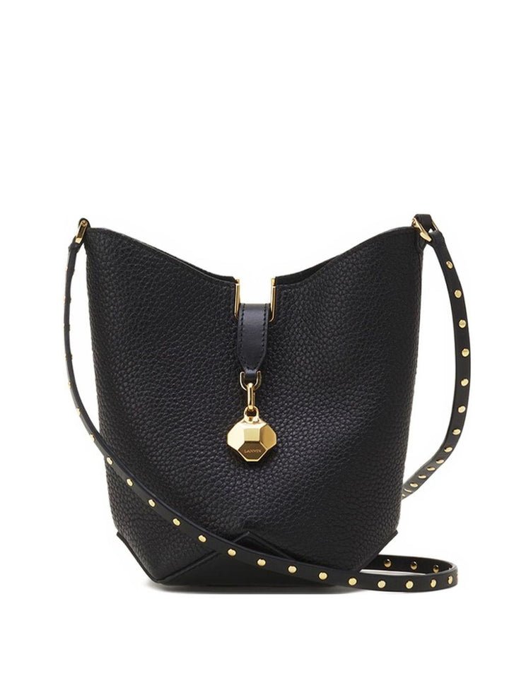 Borsa a tracolla in pelle con borchie 