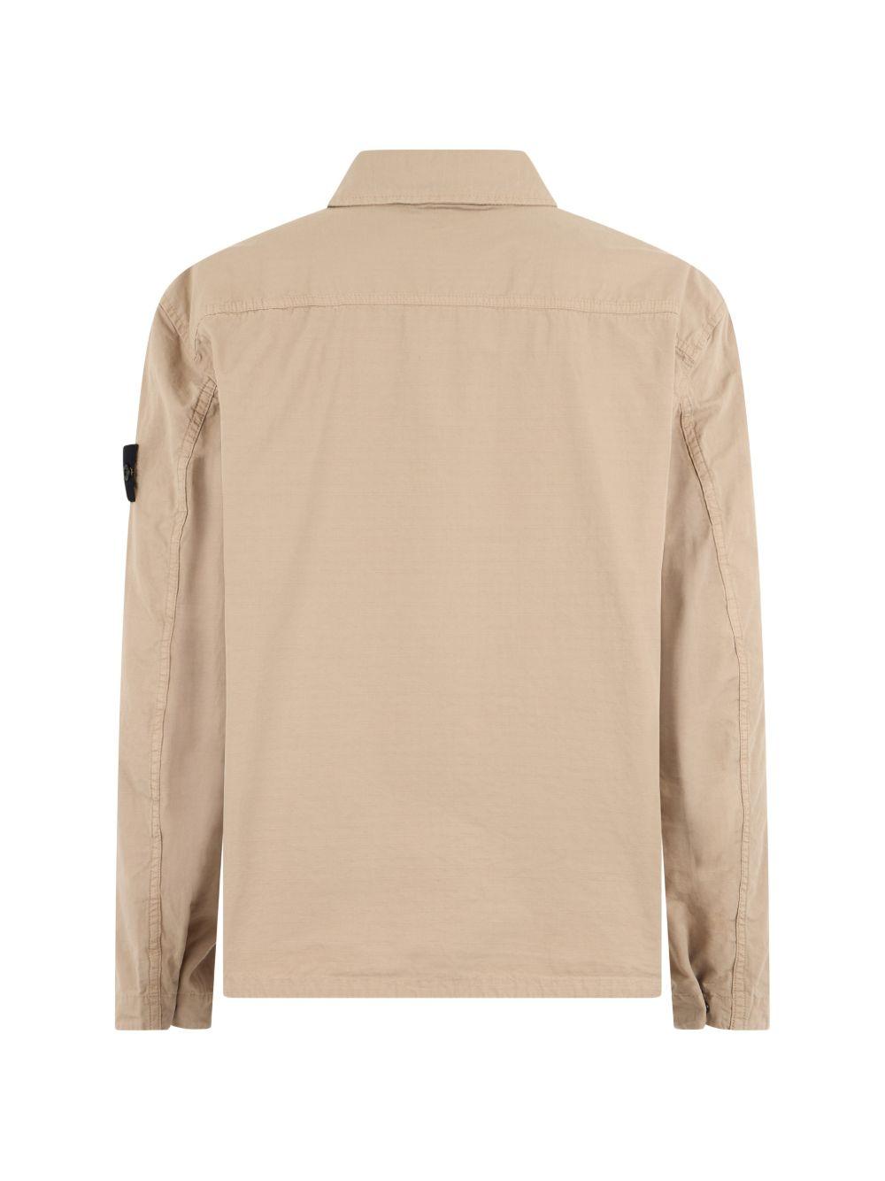 Overshirt desert in cotone con tasche applicate 