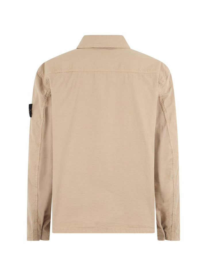 Overshirt desert in cotone con tasche applicate 