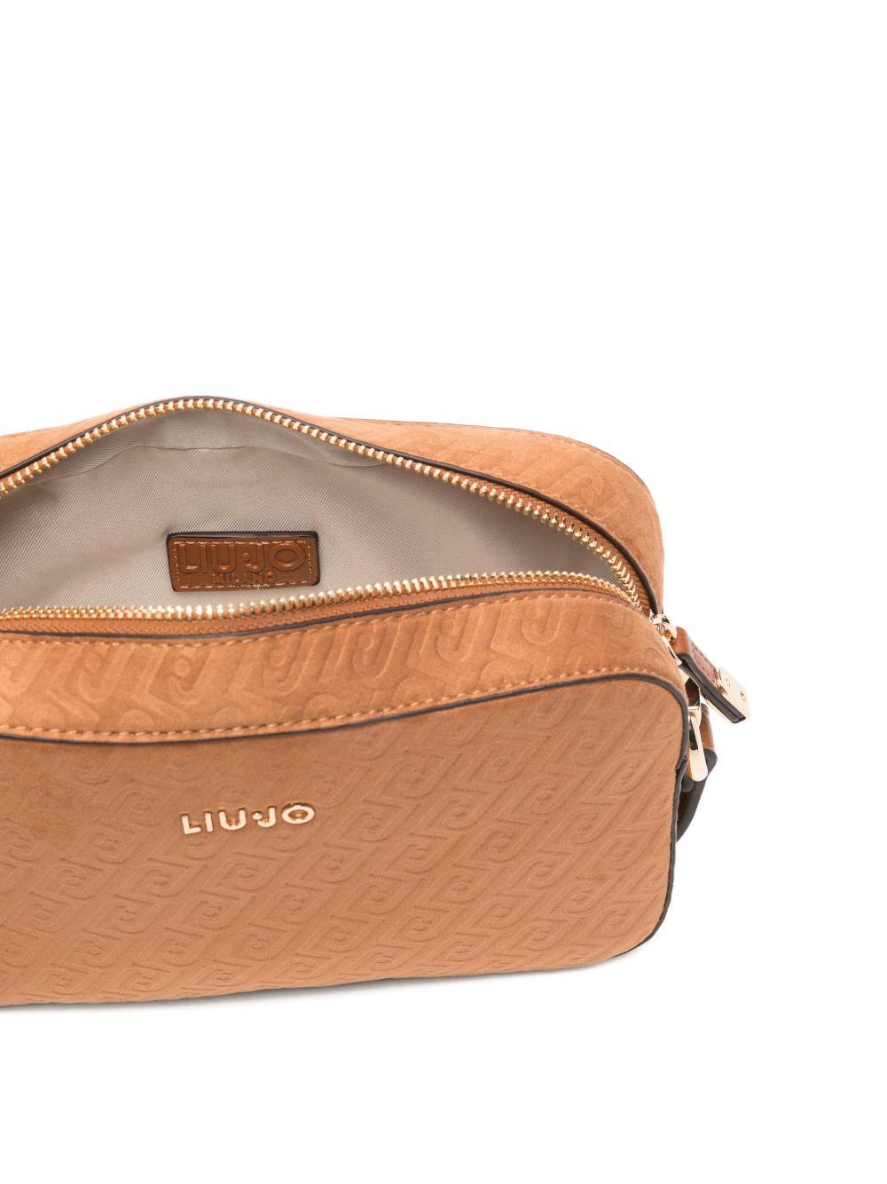 Borsa a tracolla con logo goffrato 