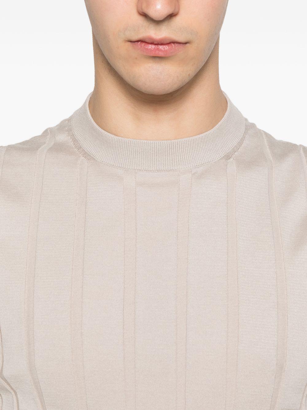 Maglia taupe a maniche corte 