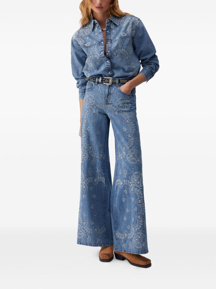 Camicia denim con ricamo 