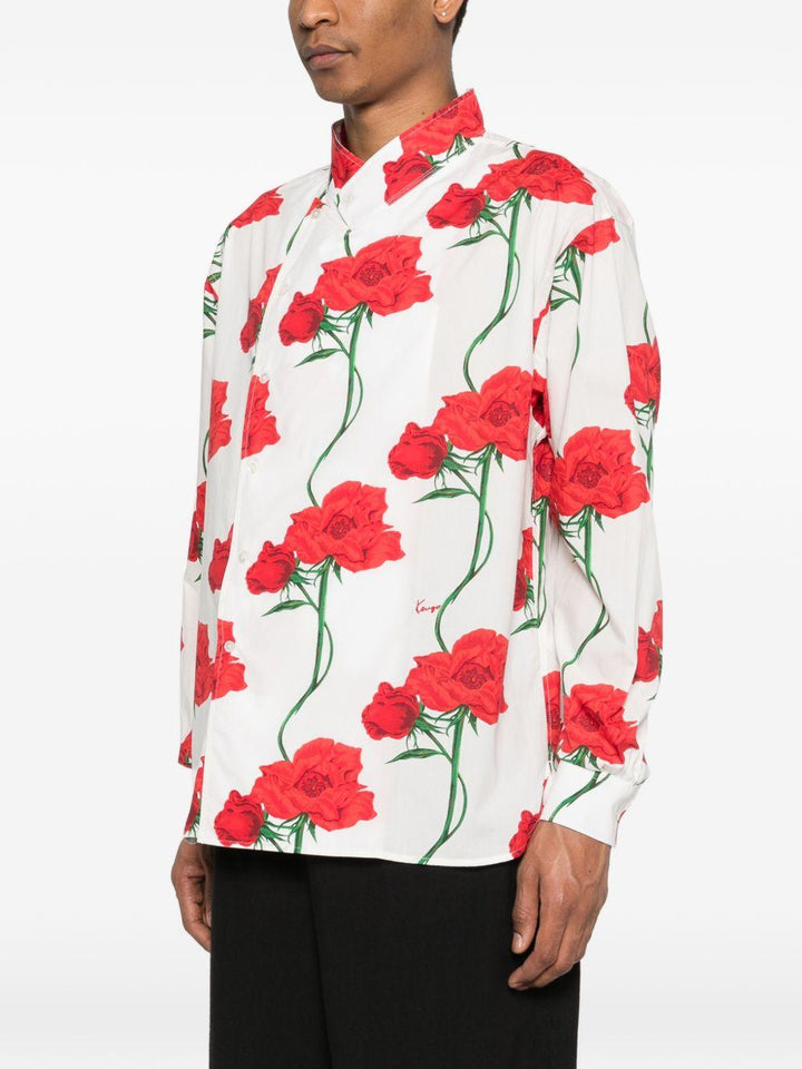 Camicia ecrù Archive Rose con stampa floreale 