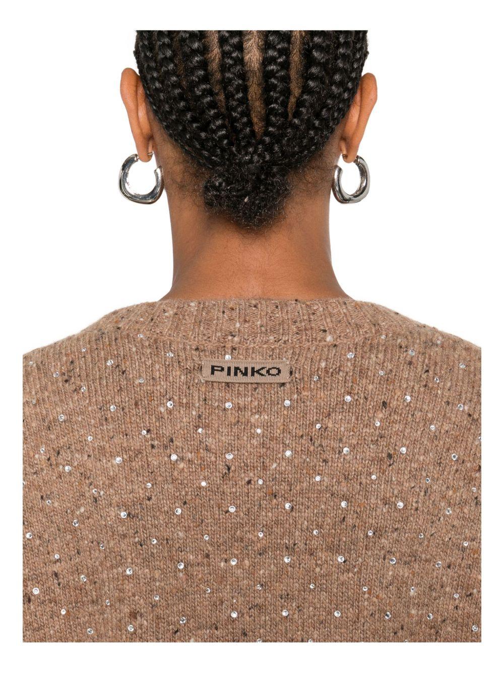 Cardigan crop con strass 