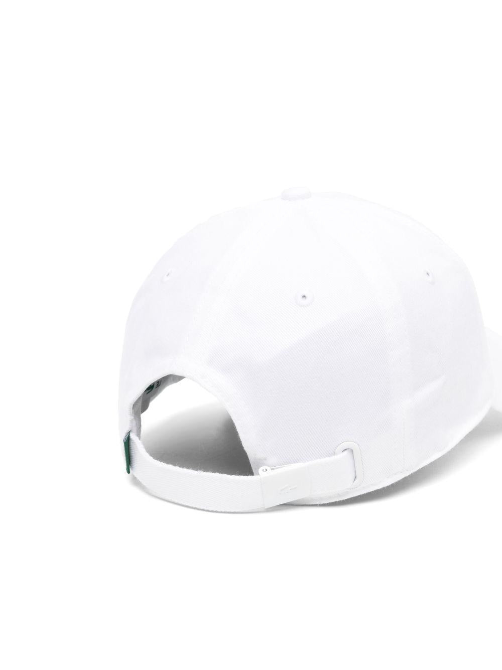 Cappello da baseball bianco con applicazione logo 