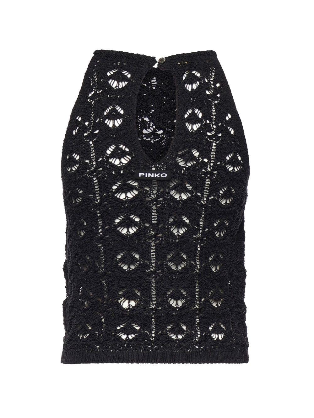 Top in maglia a fiori 