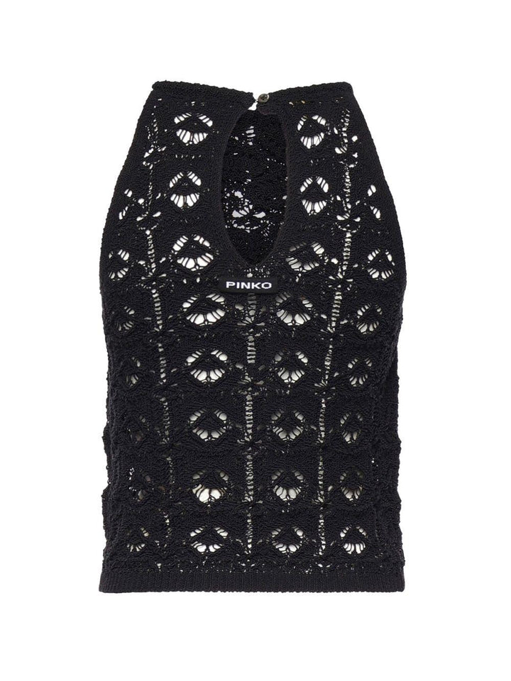 Top in maglia a fiori 
