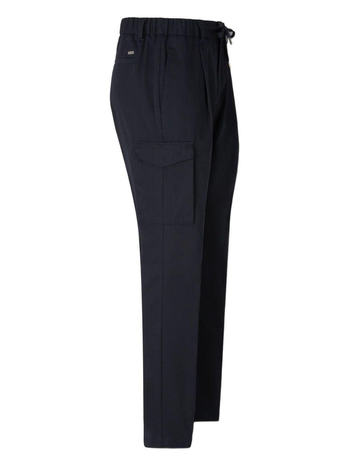 Pantaloni cargo blu navy con vita elasticizzata 