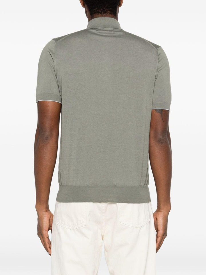 Polo grigio oliva in cotone 