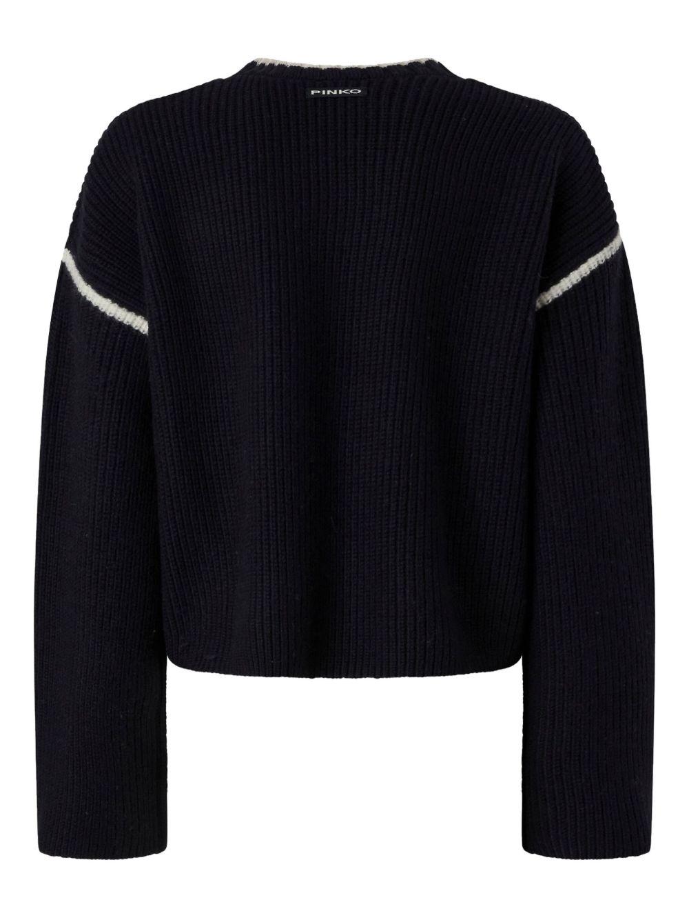 Maglione con logo a intarsi 