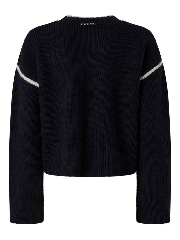 Maglione con logo a intarsi 