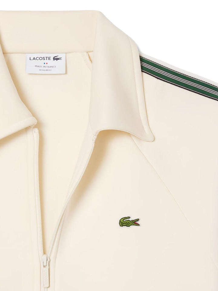 Felpa a righe bianco opaco con zip
