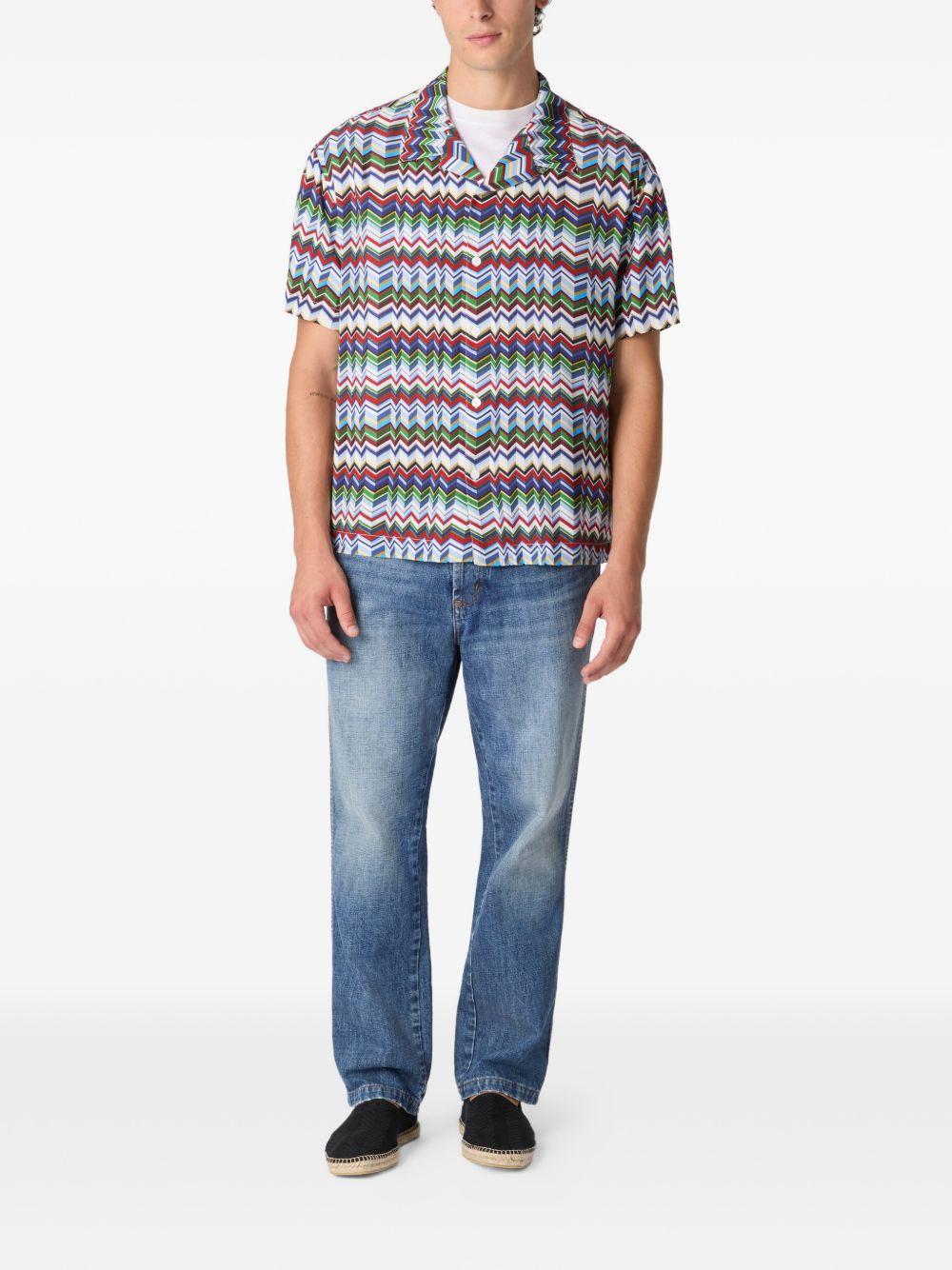 Camicia con stampa a zigzag dark 